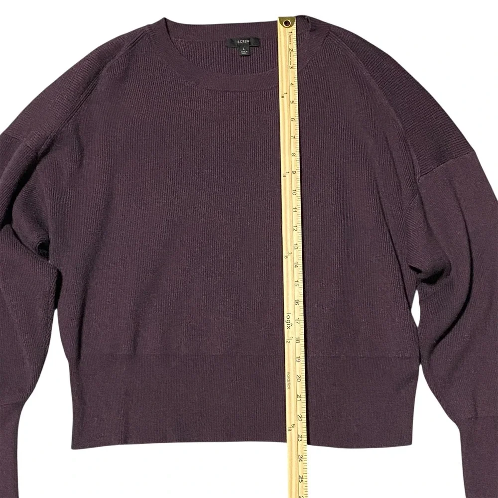 J. Crew‎ Ribbed Crewneck Sweater Burgundy Long Sleeve Casual Women's Size L
